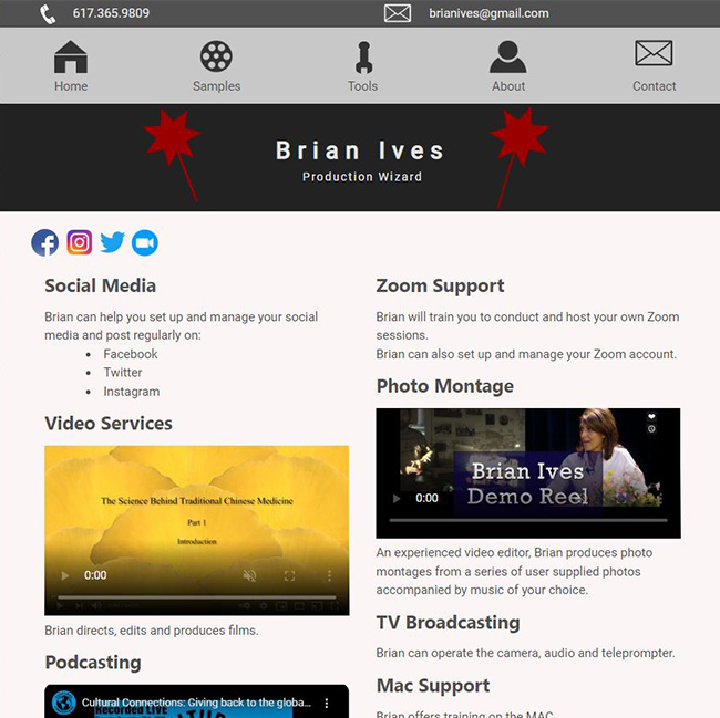 HTML coded website prototype