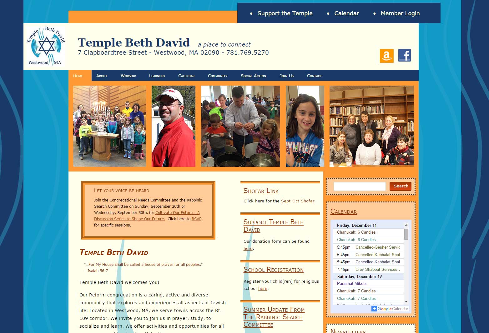 Temple Beth David website